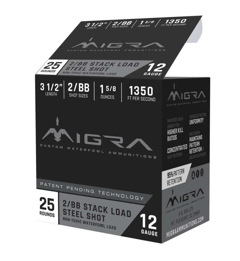 Migra Ammunitions M12LS2BB Combinational 12 Gauge 3.50" 1 5/8 oz 2, BB Shot 25 Per Box/10 Cs