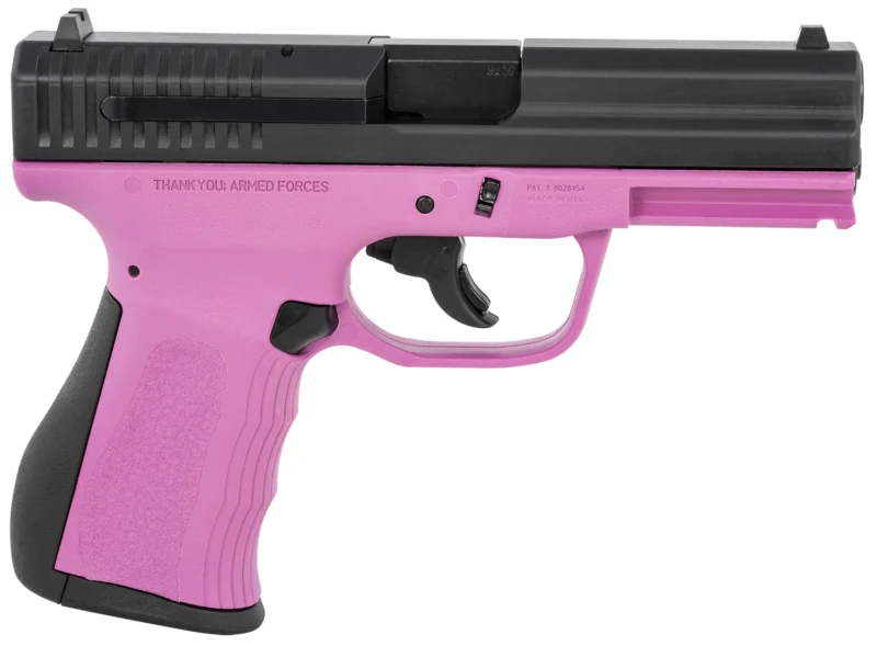 FMK G9C1G2PKSSCM 9C1 G2 9mm Luger 10+1 4″ Black Stainless Steel Barrel, Black Serrated Carbon Steel Slide, Pink Polymer Frame w/Picatinny Rail,...