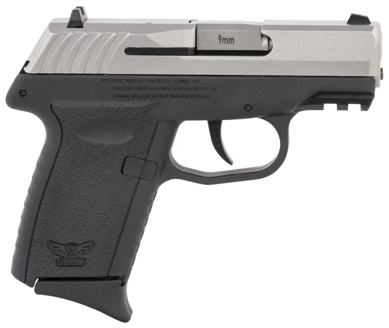 SCCY Industries CPX-2TTBKG3 CPX-2 Gen3 9mm Luger Caliber with 3.10" Barrel, 10+1 Capacity, Black Finish Picatinny Rail Frame, Serrated Stainless Steel Slide, Polymer Grip & No Manual Thumb Safety