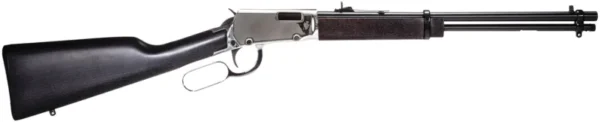 Rossi RL22181WD-NI Rio Bravo  22 LR 15+1 18" Polished Black Barrel, Nickel Rec, Black Hardwood Furniture