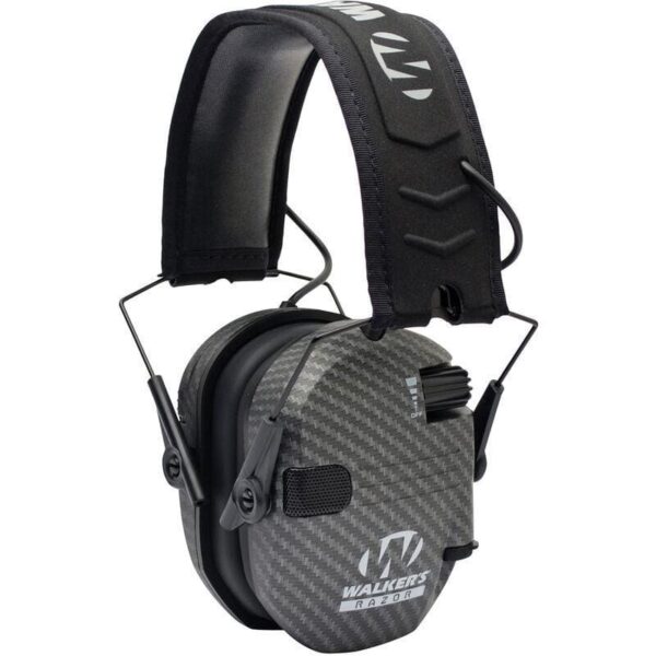 Walker's Game Ear Razor Series Adult Electronic Folding Earmuffs Carbon