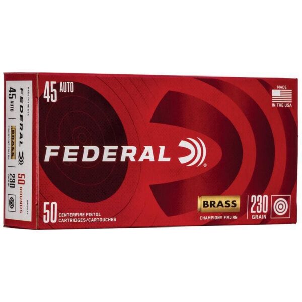 FEDERAL 45 AUTO/ACP 230GR FMJ CHAMPION AMMUNITION 50RDS