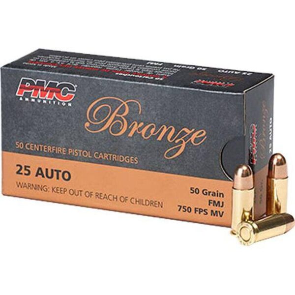 PMC Bronze 25 Auto 50 gr FMJ 50 rds