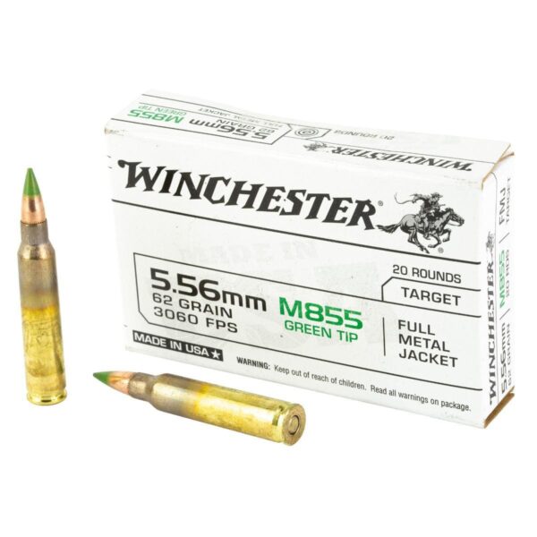 Winchester M855 62 GR FMJ Green Tip 5.56