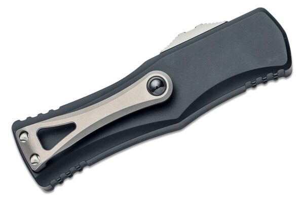 Microtech 703-10 Hera OTF AUTO Knife 3.125" Stonewashed Drop Point Blade, Black Aluminum Handles - Image 4