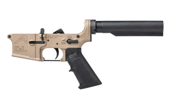 Aero Precision AR15 CARBINE COMPLETE LOWER RECEIVER W/ A2 GRIP, NO STOCK - FDE CERAKOTE - Image 2