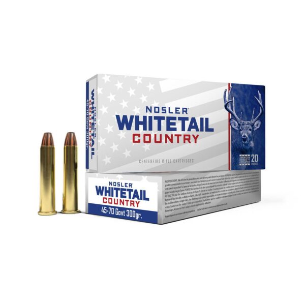 45-70 Govt 300 Grain Straight Wall Whitetail Country Rifle Ammunition, Box of 20