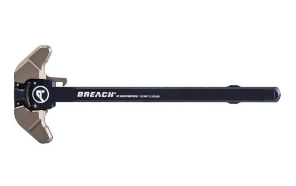 Aero Precision AR15 BREACH Ambi Charging Handle w/ Small Lever - Black/Kodiak Brown