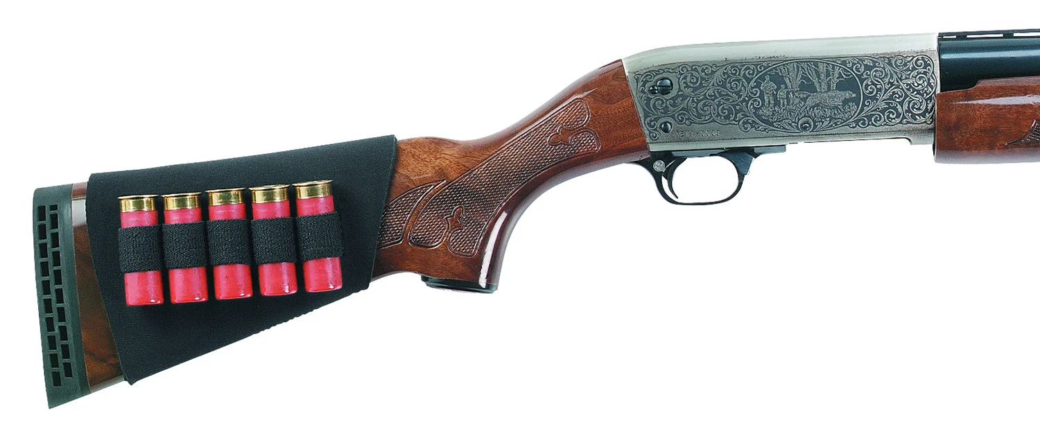 Uncle Mike's 88493 Buttstock Shell Holder Black Neoprene 5rd Shotgun