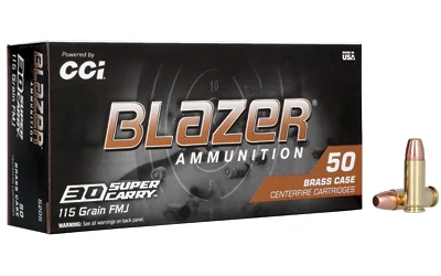 Blazer .30 Super Carry 115gr FMJ Brass – 50rd