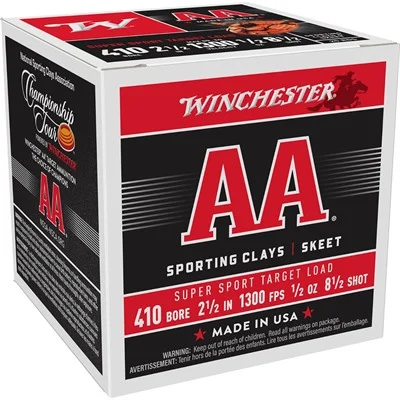 Aa Sporting Clays 410 Bore 2-1/2” 1/2 OZ #8.5 Shot 25/BOX